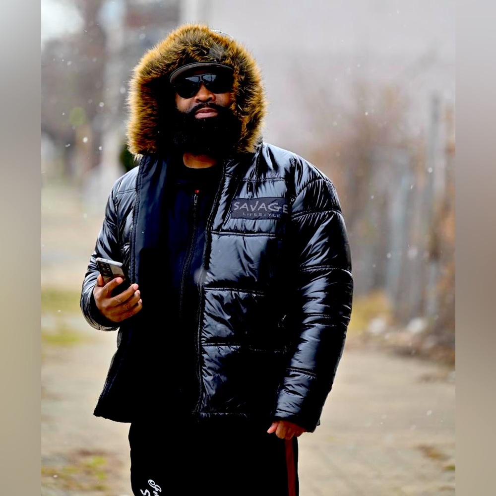 Black savage lifestyle bubble coat. Sizes large 3XL and 4XL.